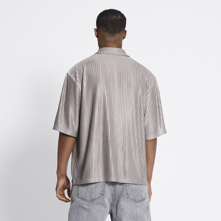 Short sleeve shirt "Smith pleated" Stone